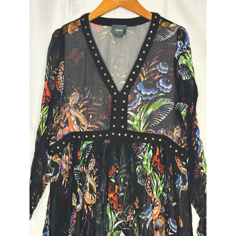 Maeve Anthropologie Size 4 Sheer Floral Tunic Dress Overlay Boho Whimsigoth Y2K - Picture 3 of 7